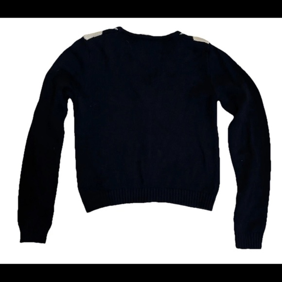 Brandy Melville Y2K Argyle Button Front V Neck Sweater Cardigan No SZ Tag Fits M - Picture 7 of 7